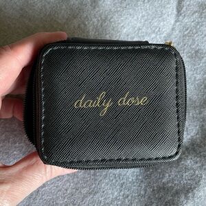 Daily Dose Pill Case - Black Zip Pouch with Gold Logo